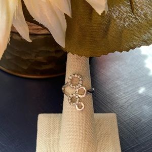 Silver Circles CZ Ring